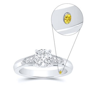10K Gold Vintage Inspired Lab Created Diamond Engagement Ring (3/4 ct. tw.) | Malke