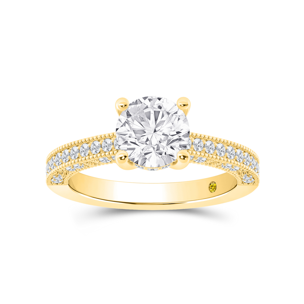 Lab Created Milgrain Diamond Engagement Ring | Cilka