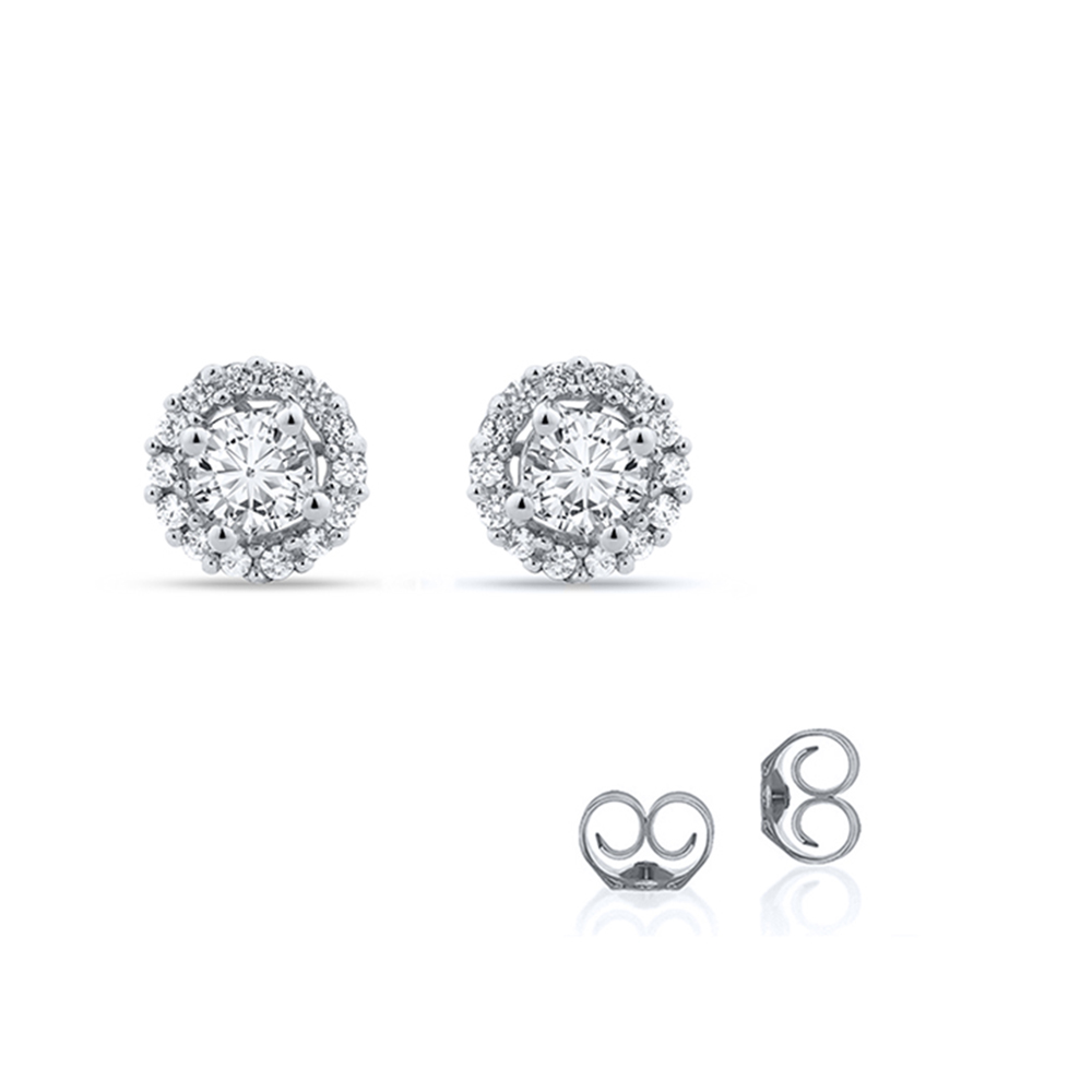 1/2 CT TW Lab Diamond Stud Earring with Solid Gold Jacket | Cleo