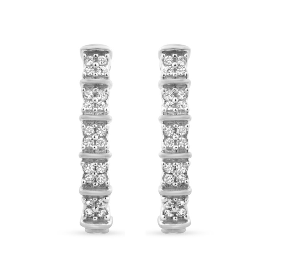 Lab Created J-Hoop Diamond Huggie Earrings (1/4 ct. tw.) | Elsa
