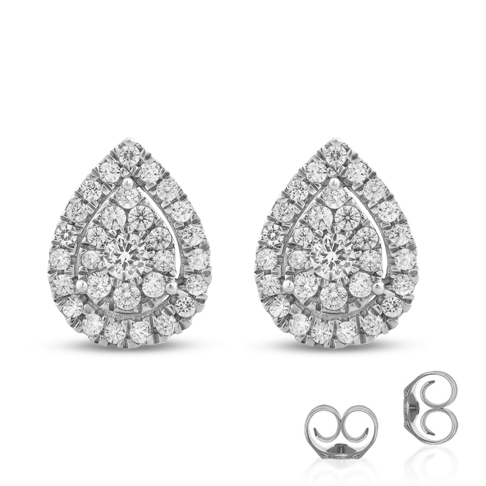 1/2 CT TW Pear Shaped Lab Created Diamond Earring in 10K Solid Gold | Niv
