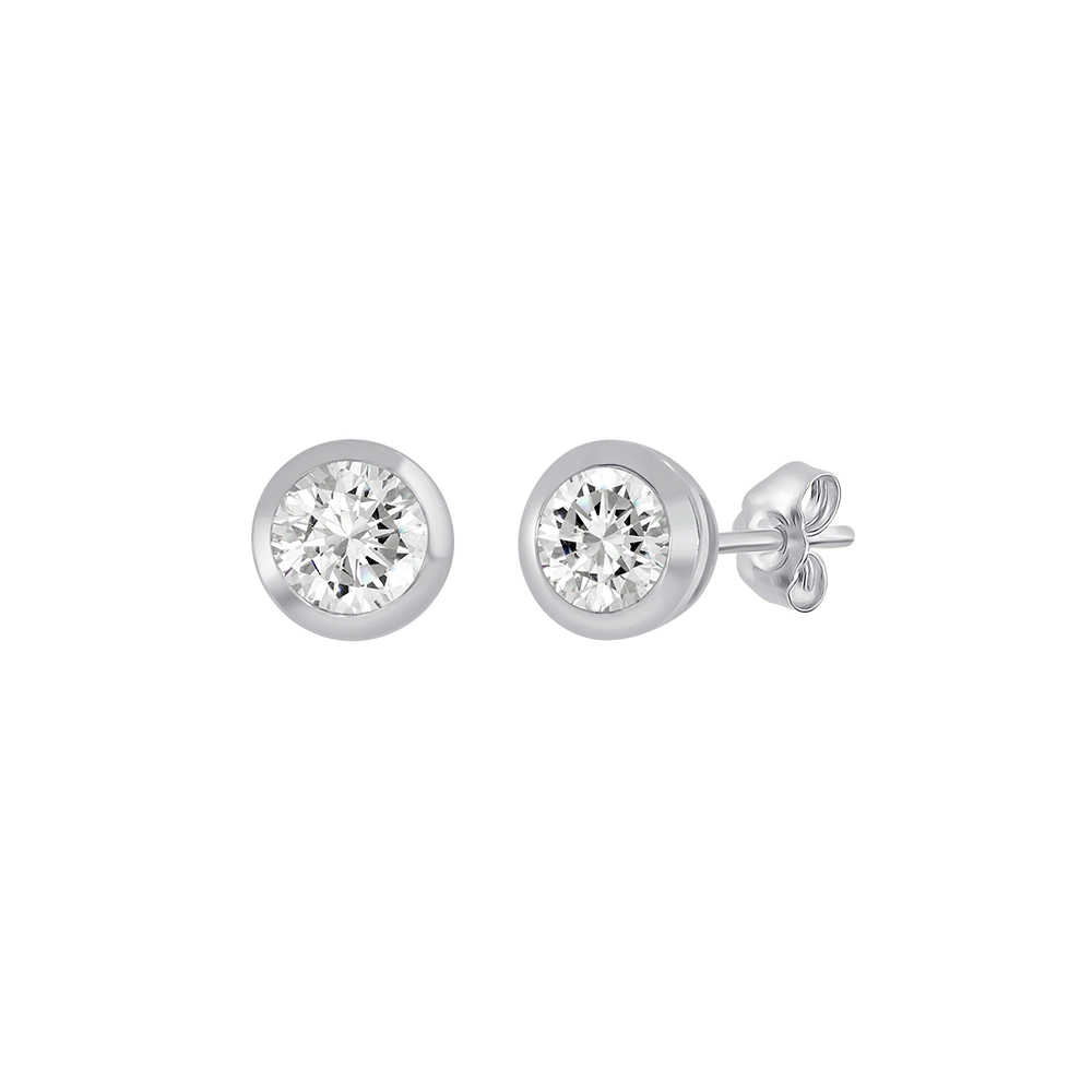 Certified Lab Grown Diamond Stud Bezel Set Earrings (1/4 – 3 ct. tw.) | Layla