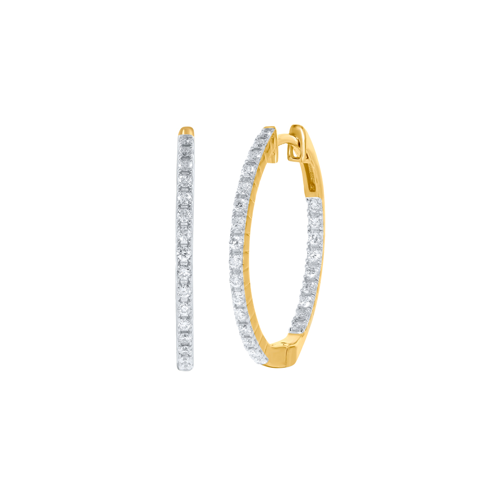 Lab Created Inside Out Diamond Hoop Earrings (1/2 - 1 ct. tw.) | Lyra