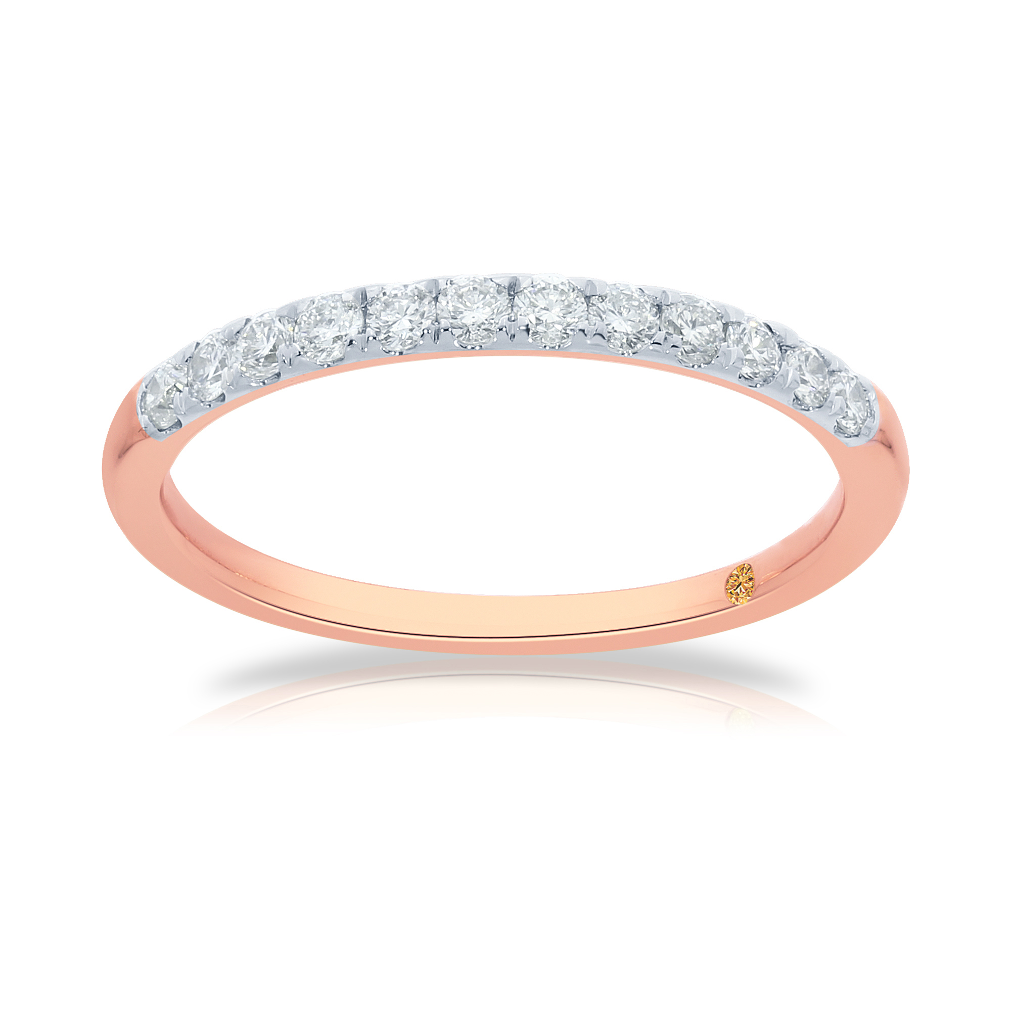 1/10 -1/2 CT TW Lab Created Pave Diamond Band Ring in 10K Gold