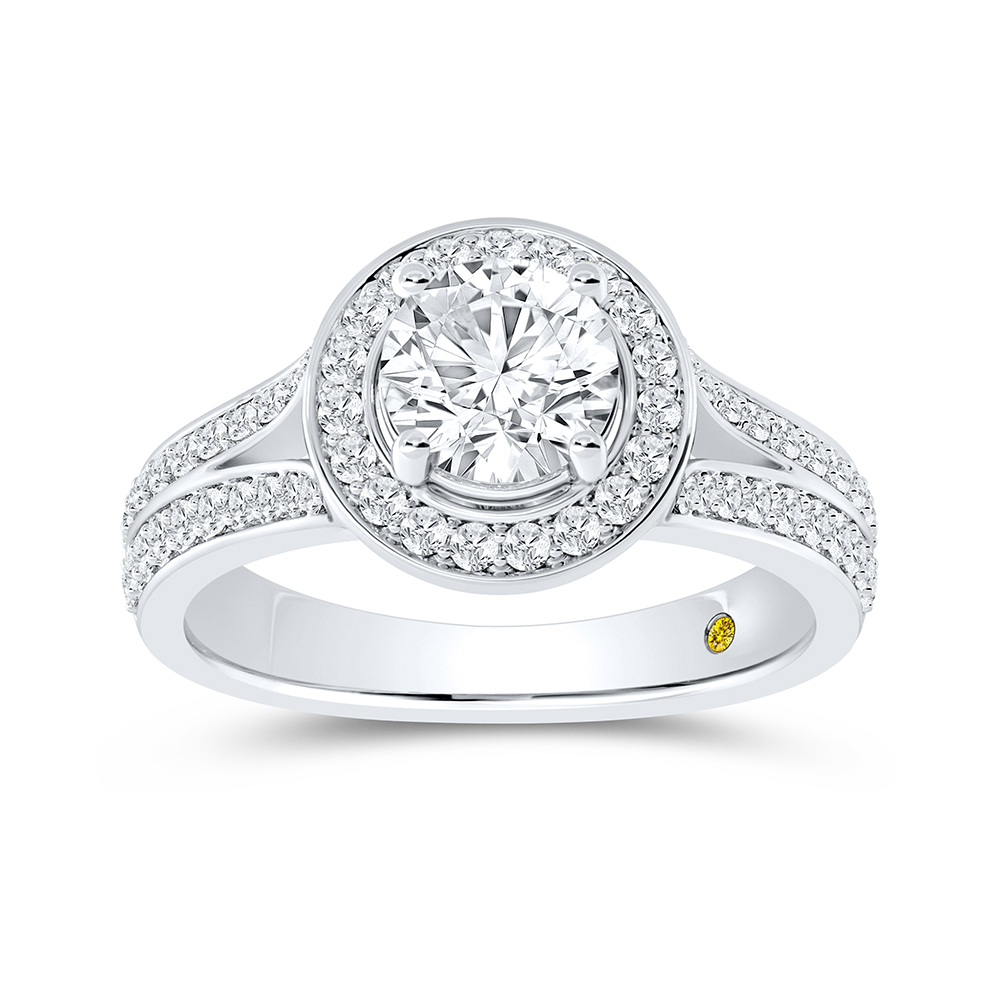Lab Grown Pave Shank Diamond Engagement Ring | Nadia