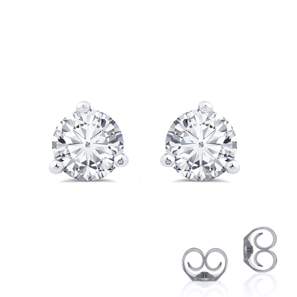 1/6 - 1/2 CT TW Martini Set Lab Created Diamond Stud Earrings in 10K Solid Gold