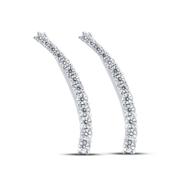 Gently Graduating Lab Grown Diamond Crawler Earrings (3/4 ct. tw.)