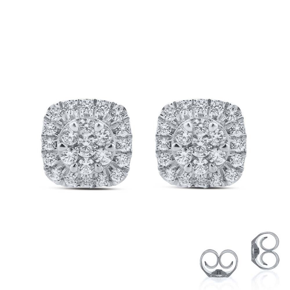 Cushion Shaped Lab Created Diamond Stud Earring (1 - 2 ct. tw.) | Enid