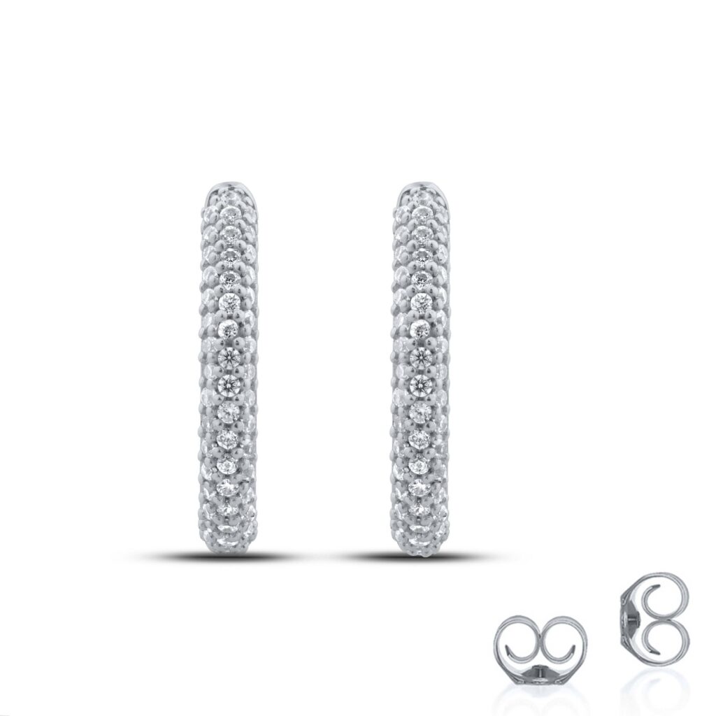 1/2 CT TW Lab Created J-Hoop Diamond Earrings | Tamme