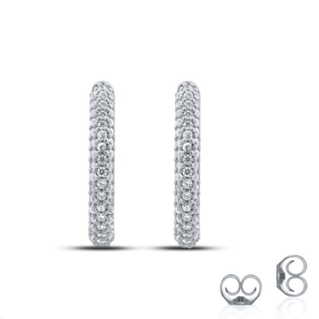 Lab Grown J Hoop Diamond Earrings (1/2 ct. tw.) | Tamme