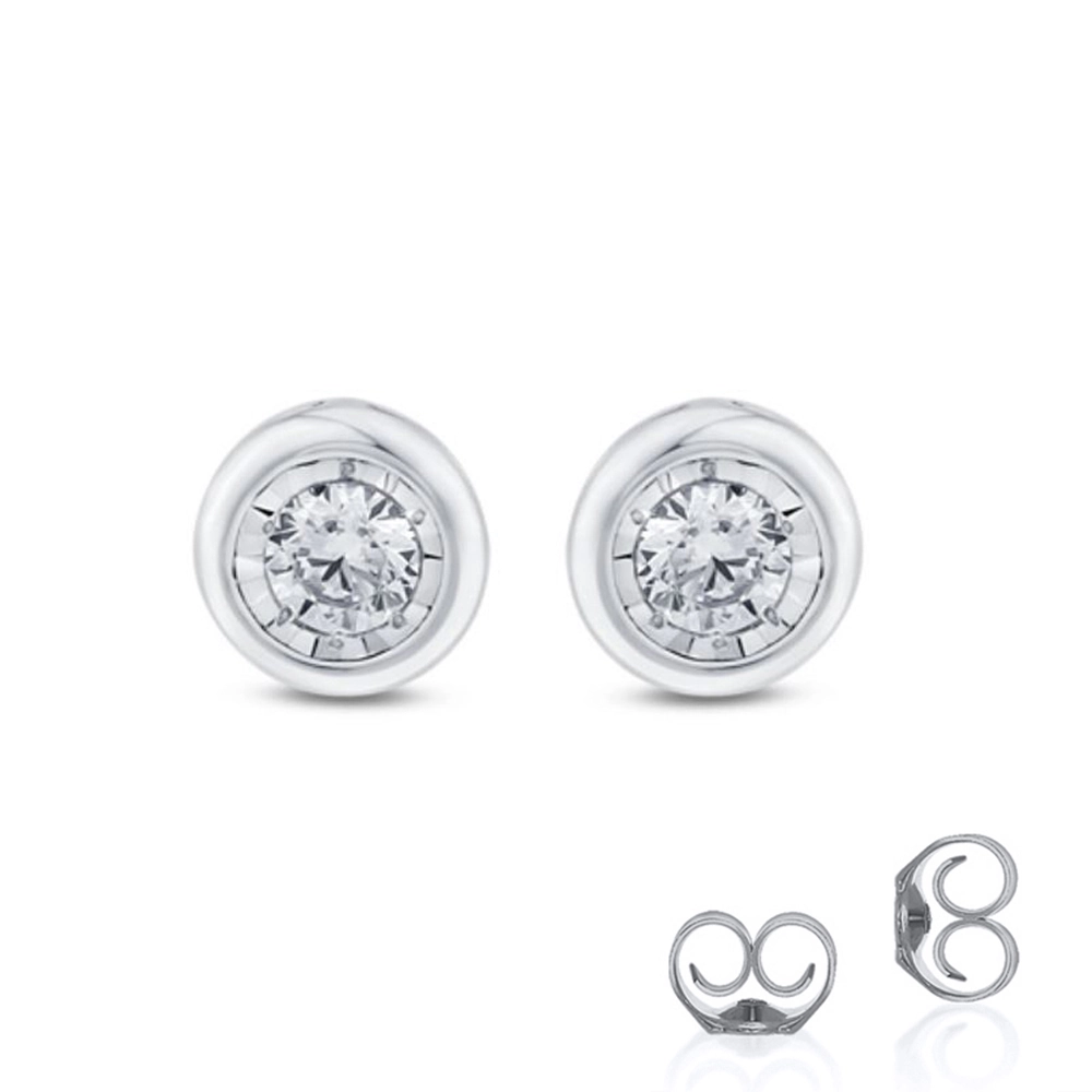 1/10 - 1/4 CT TW Sterling Silver Lab Created Diamond Stud Earring | Winnie