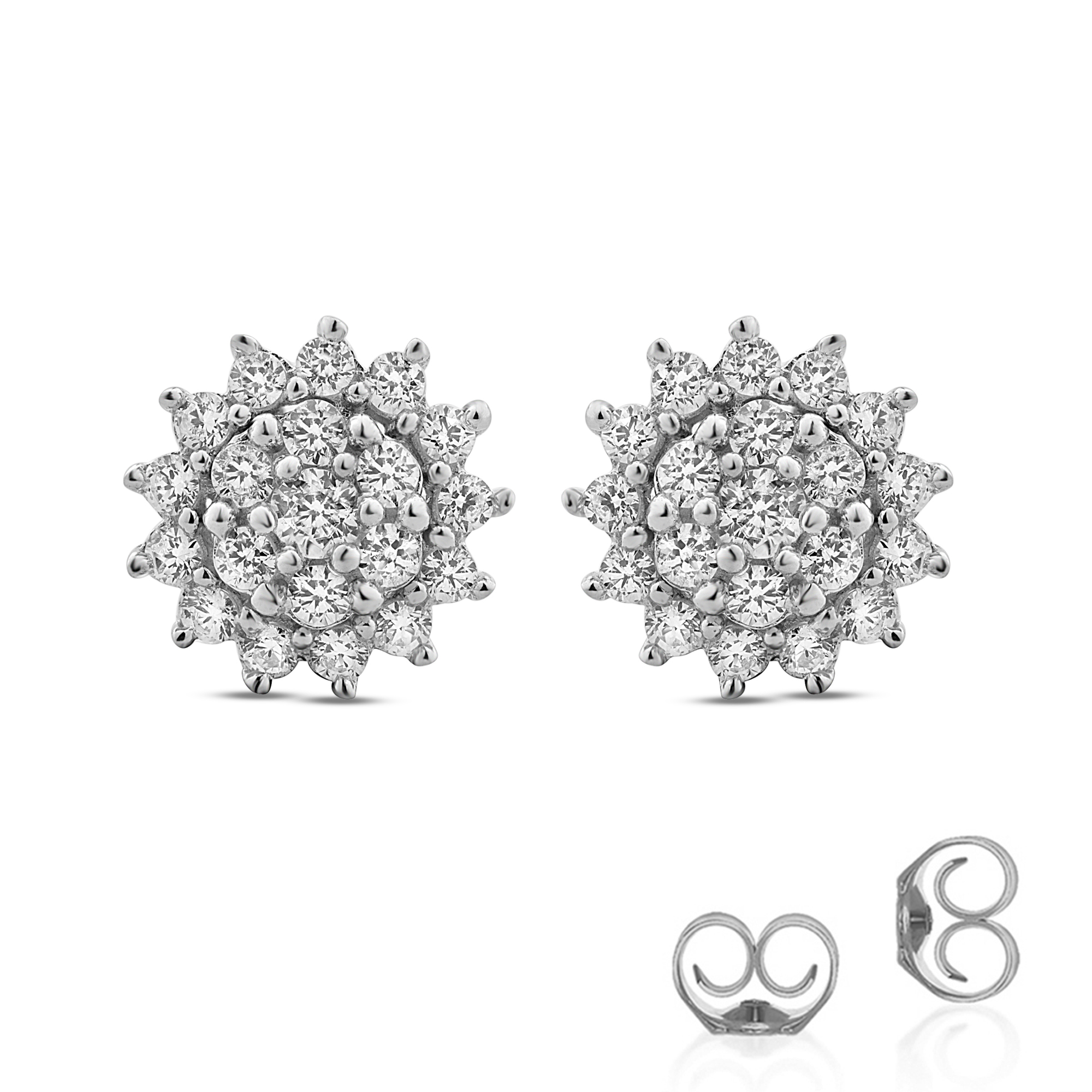 1/2 CT TW Lab Created Diamond Starburst Stud Earring in Silver | Lisa