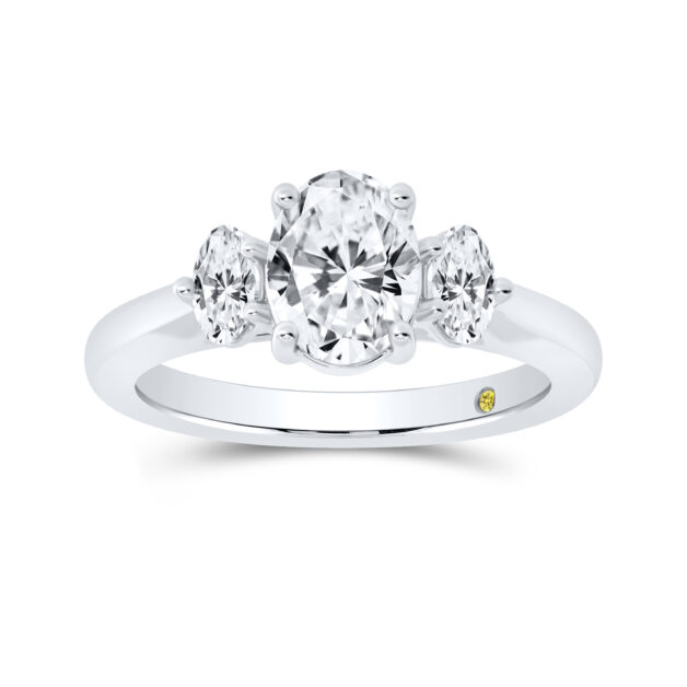 Lab Created Three Stone Diamond Engagement Ring | Dorie