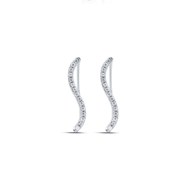 S - Shaped Lab Created Diamond Crawler Earrings (1/3 ct. tw.)