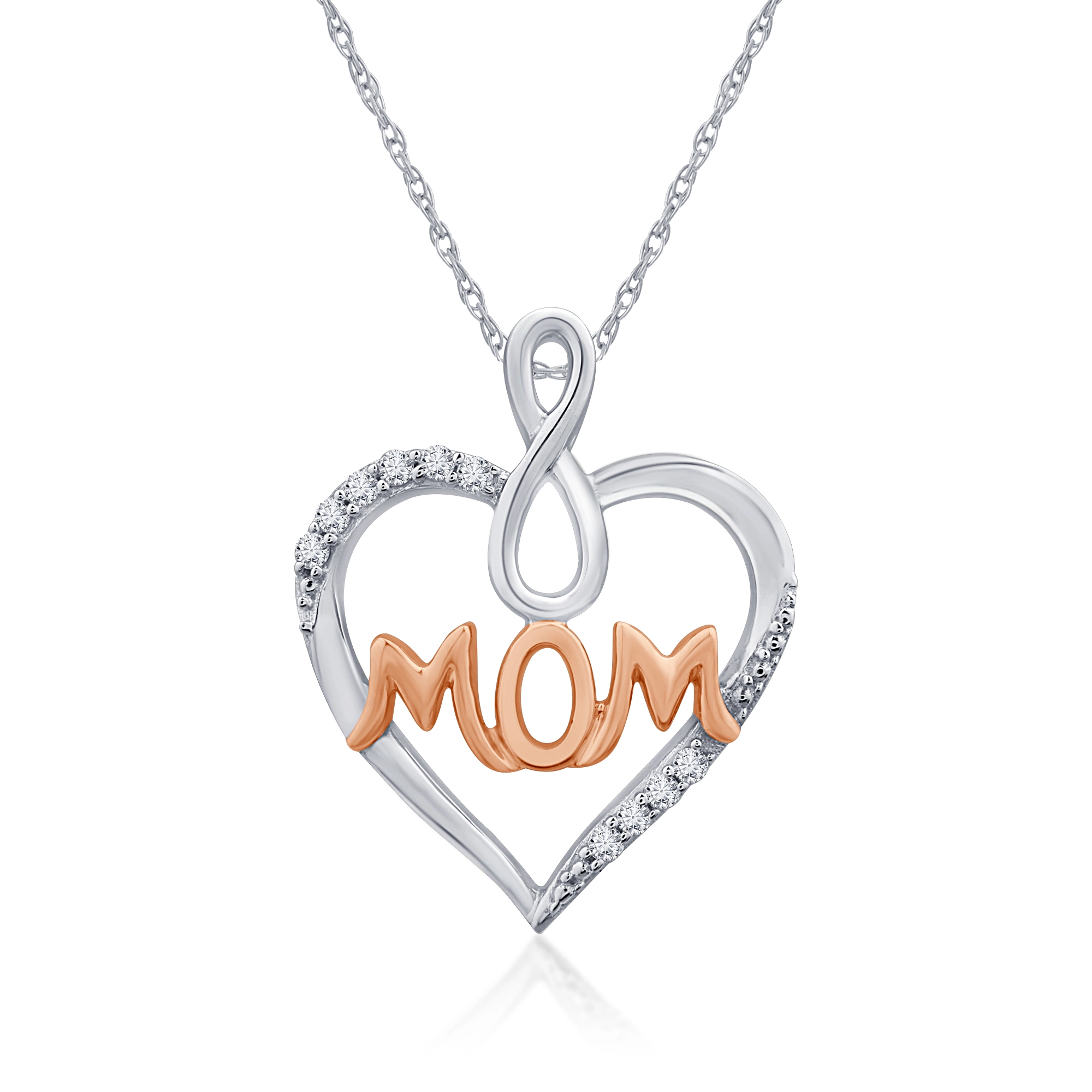 Lab Grown Mom Diamond Necklace (1/5 ct. tw.)