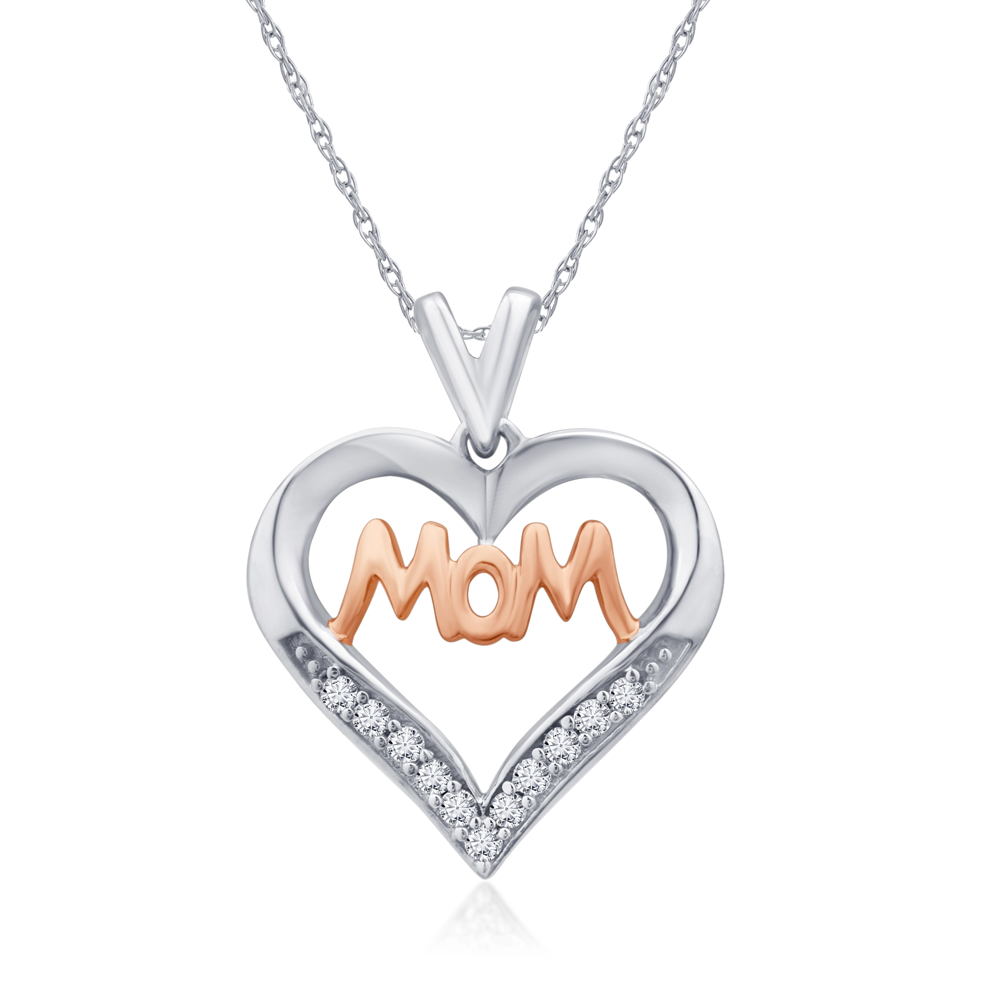Lab Grown Diamond Necklace for Mothers (1/10 ct. tw.)