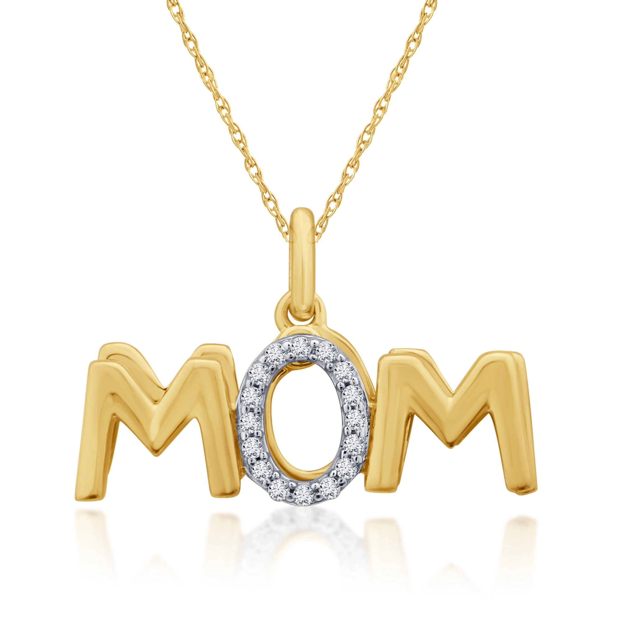Lab Created Diamond Mom Necklace (1/10 ct. tw.)