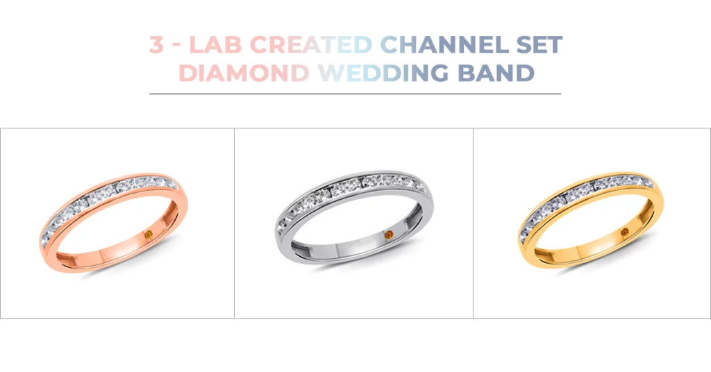 Lab Created Channel Set Diamond Wedding Band