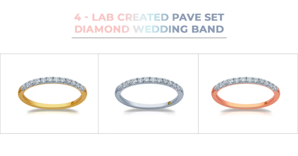 Lab Created Pave Set Diamond Wedding Band
