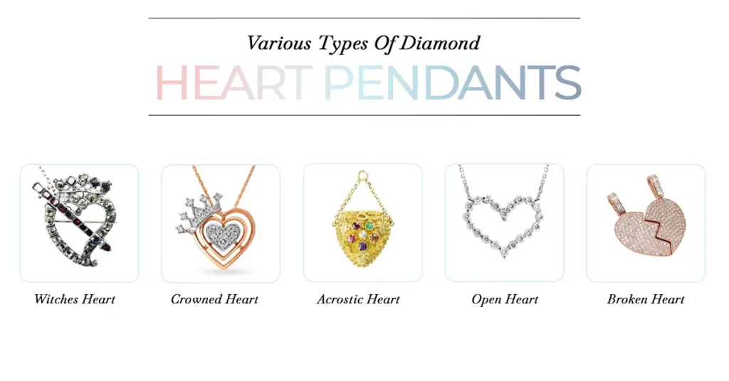 Various Types Of Diamond Heart Pendants