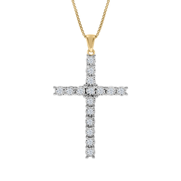 Lab Made Diamond Cross Necklace (1/6 - 1/2 ct. tw.) | Daun