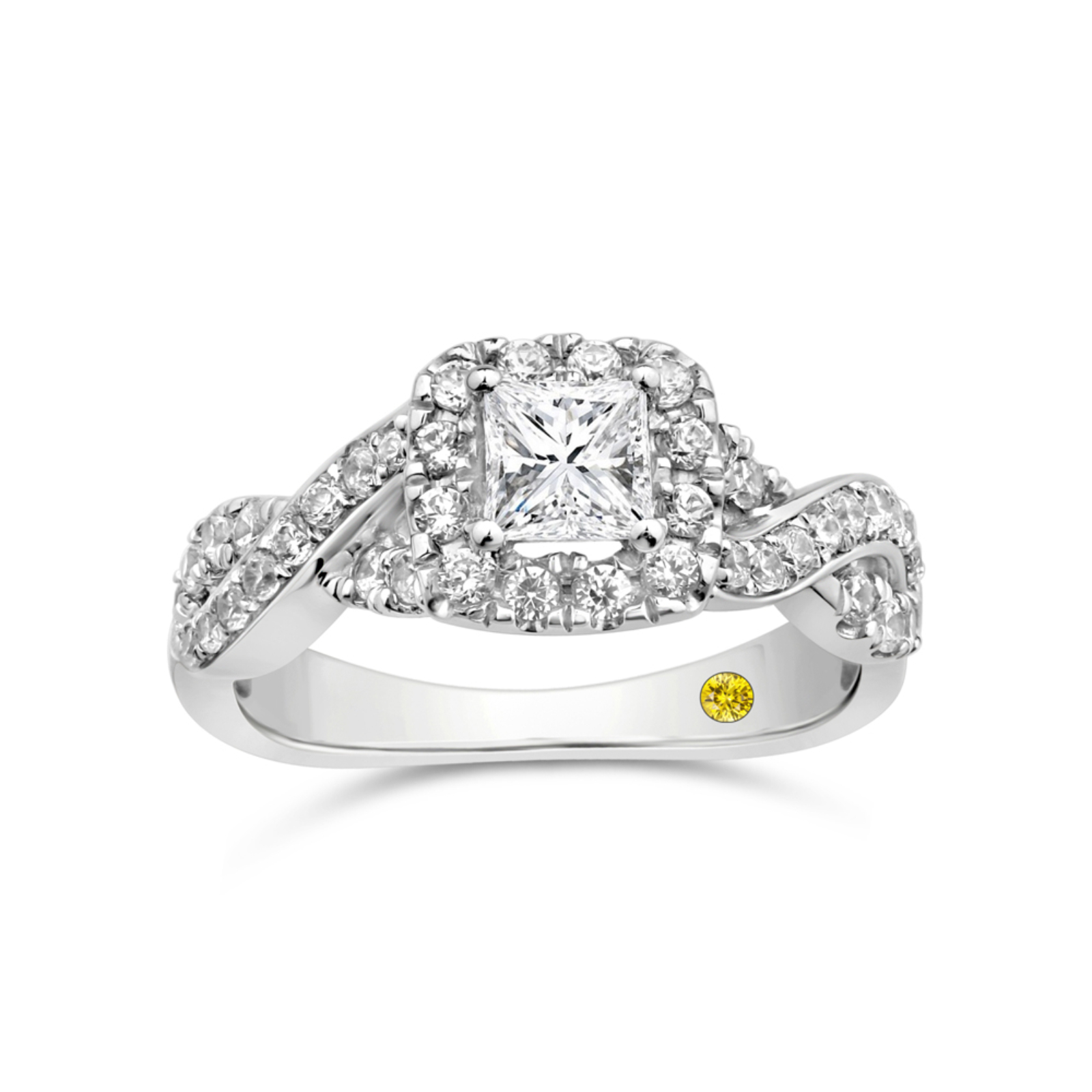 twisted Shank Lab Created Princess Cut Diamond Engagement Ring | Suki