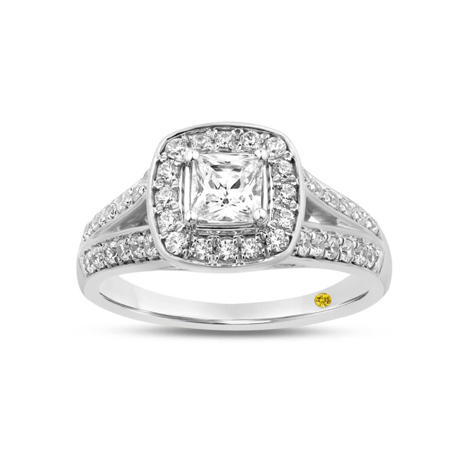 Princess Cut Cushion Shaped Lab Created Diamond Engagement Ring | Skye
