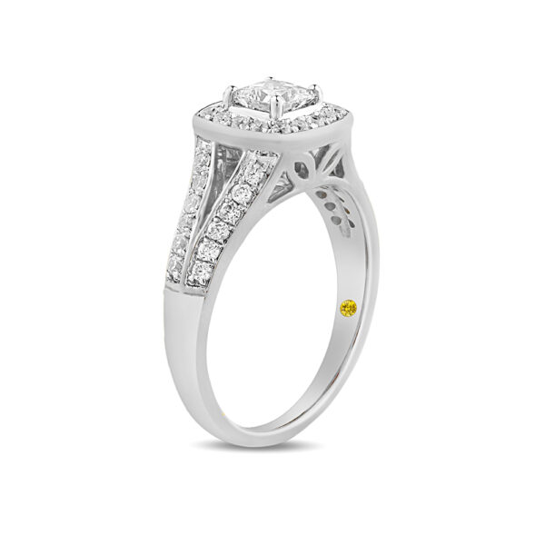 Princess Cut Cushion Shaped Lab Created Diamond Engagement Ring