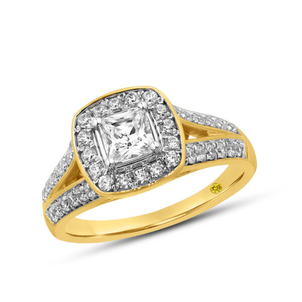 Princess Cut Cushion Shaped Lab Created Diamond Engagement Ring