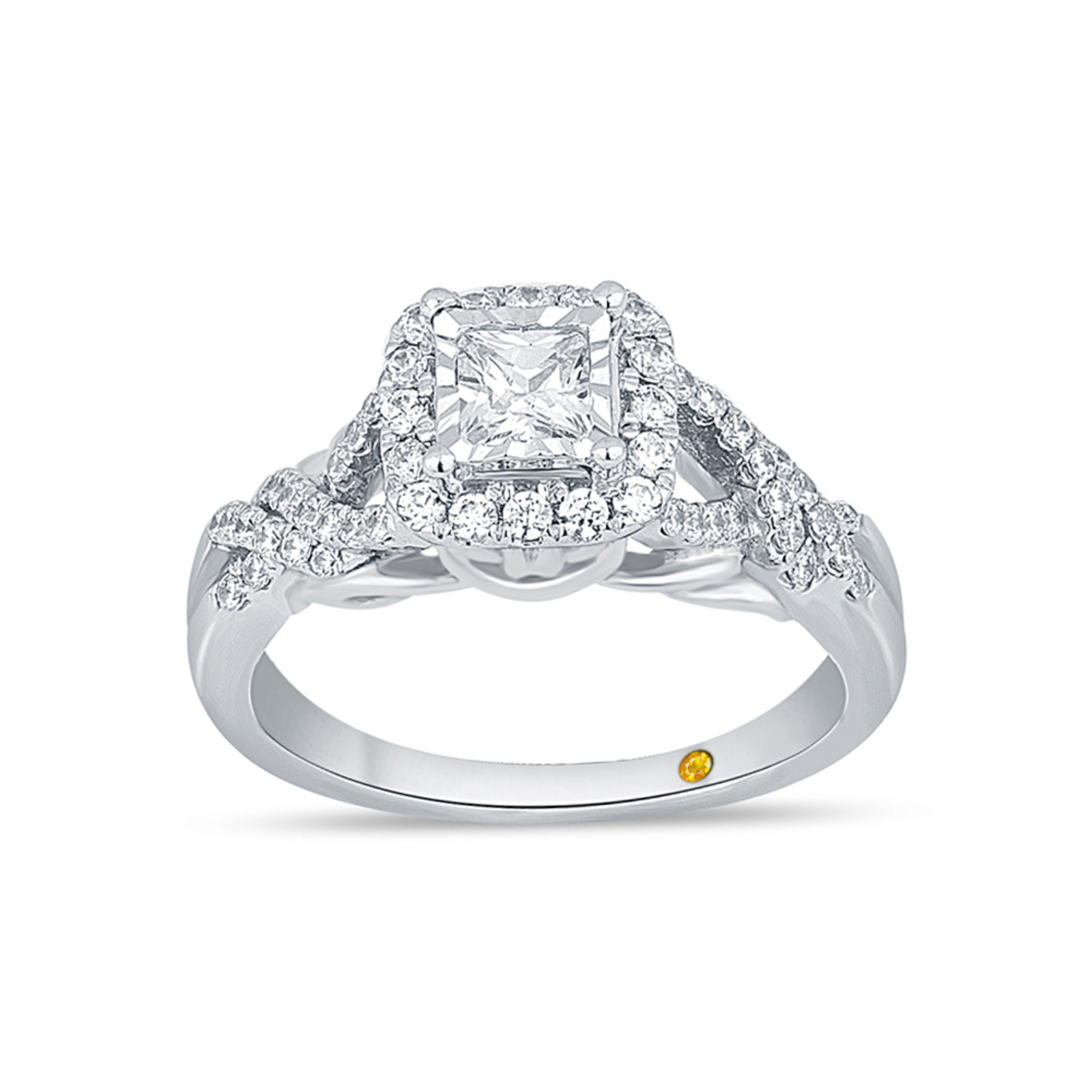 Halo Princess Cut Lab Created Diamond Engagement Ring | Lumi