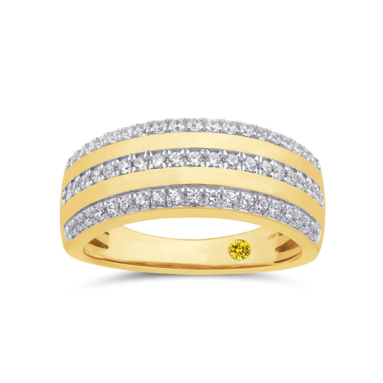 Triple Row Lab Created Diamond Anniversary Ring (1/2 ct. tw.) | Avia