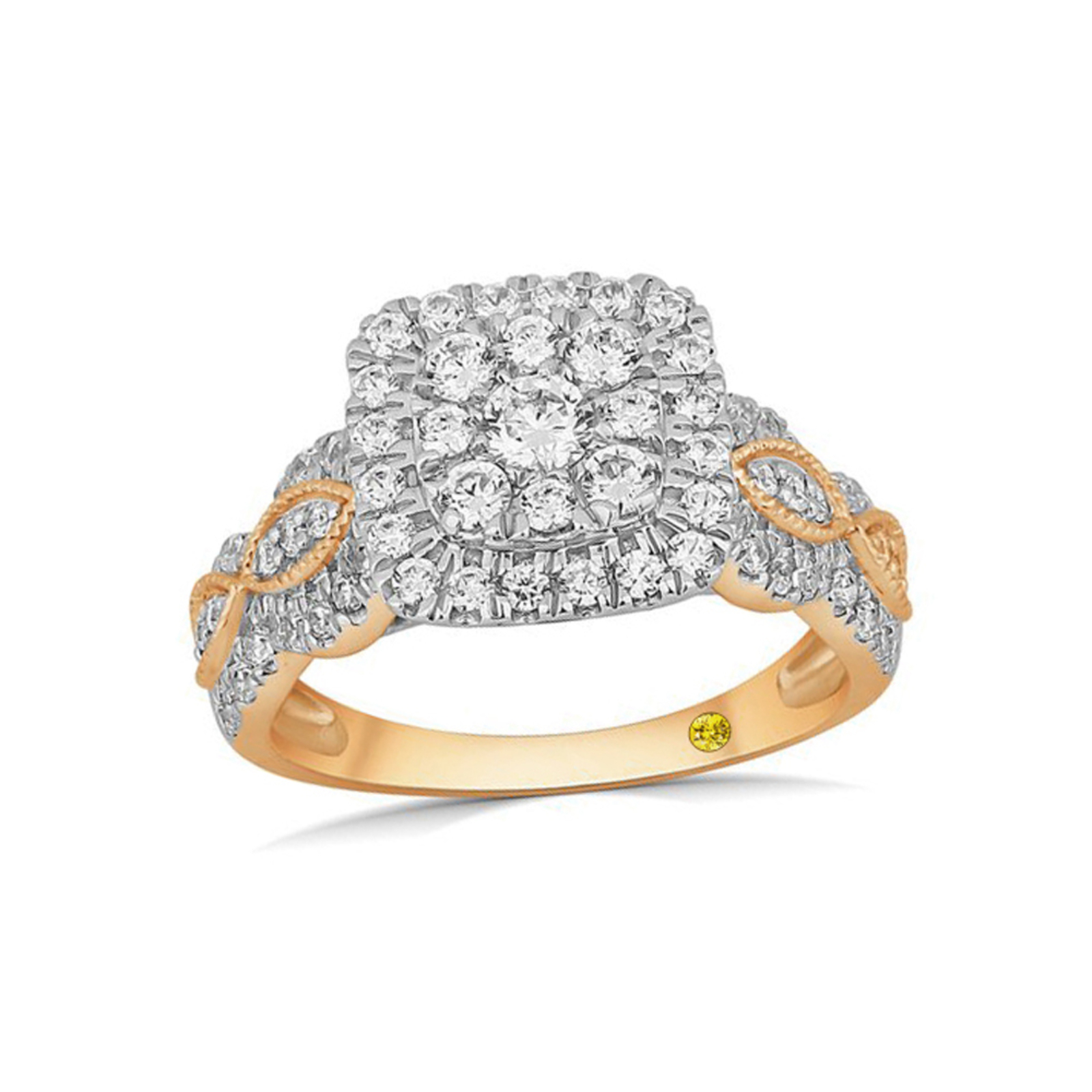 Lab Created Diamond Cluster Engagement Ring | Cari