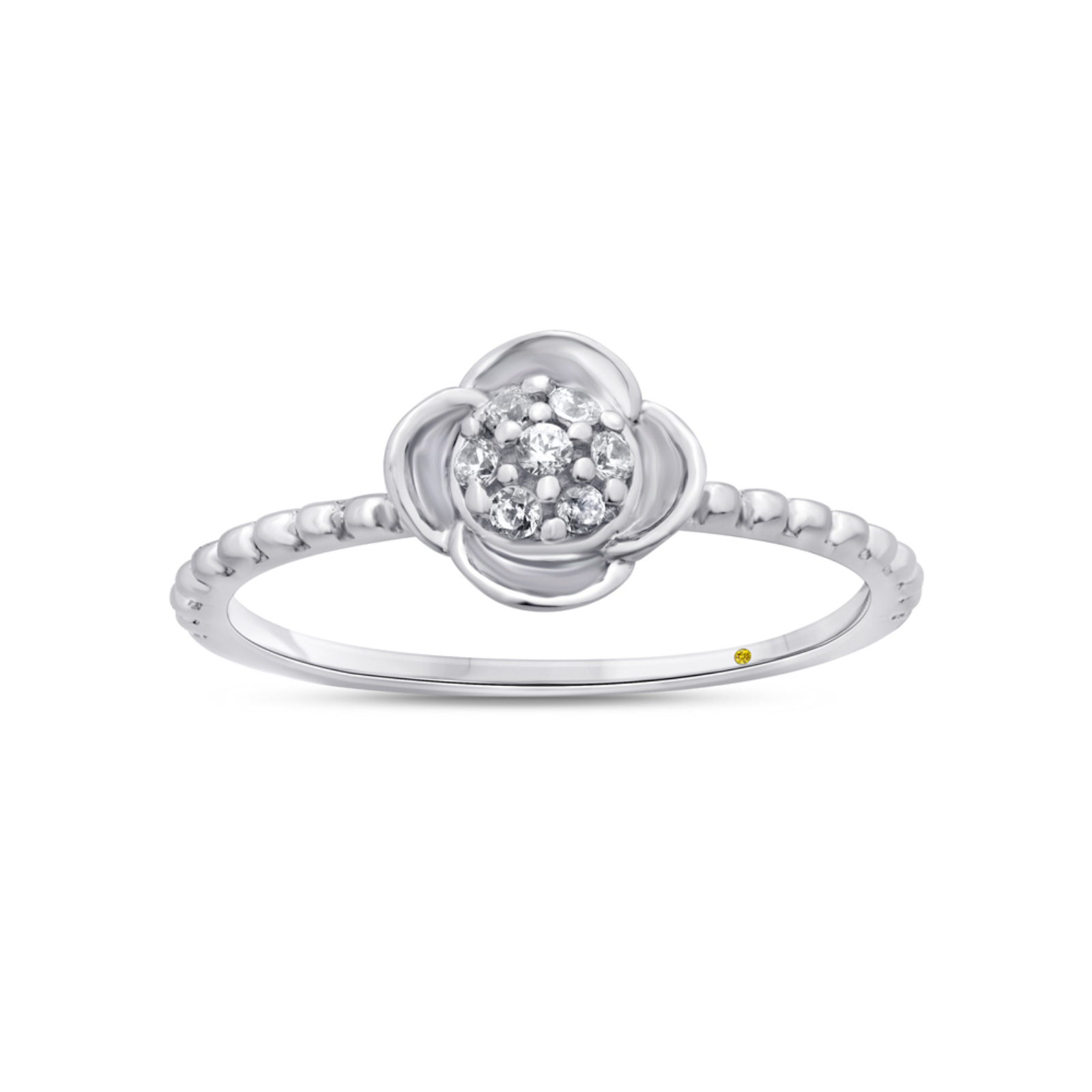 Dainty Floral Inpired Lab Created Diamond Promise Ring | Cara
