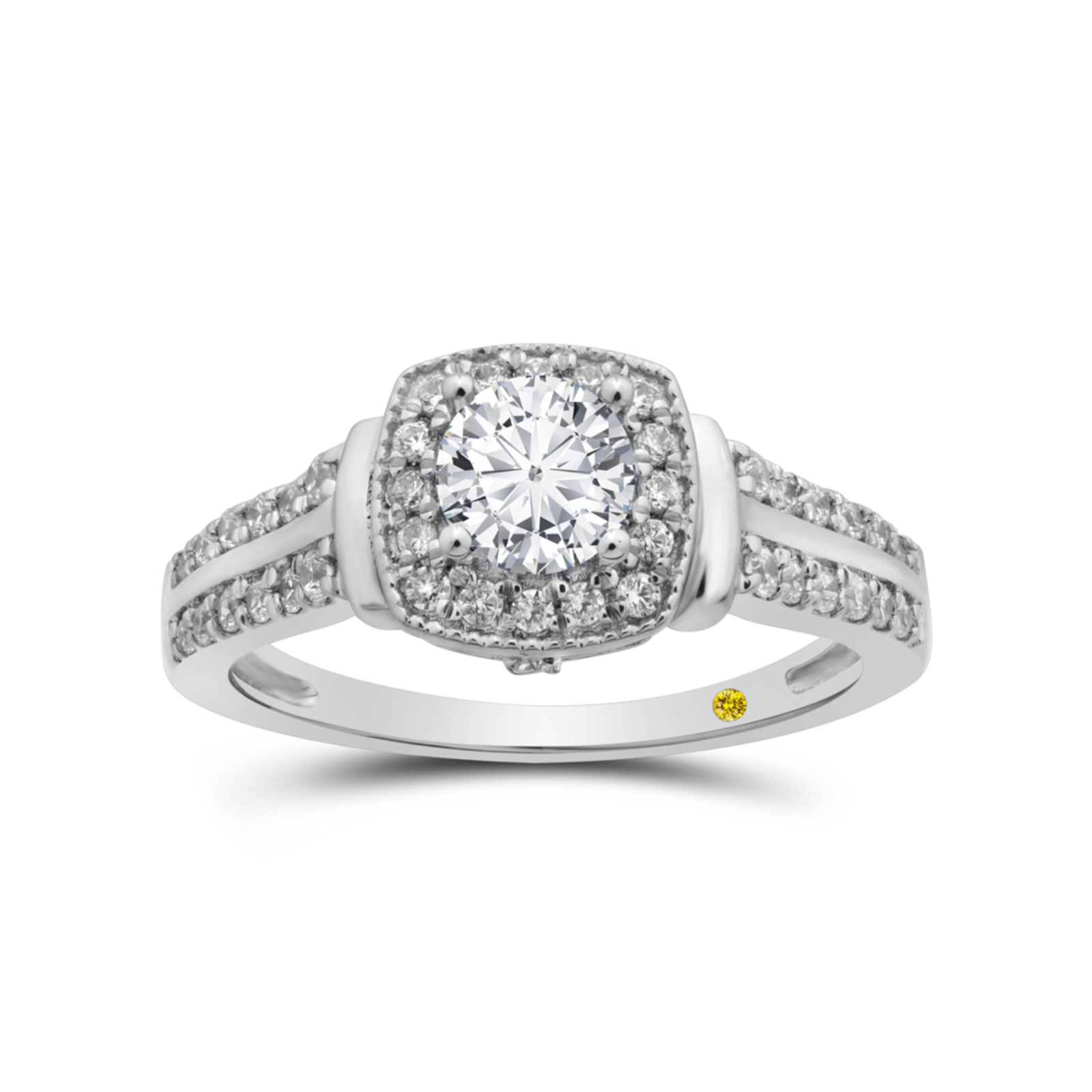 Cushion Shaped Halo Lab Created Diamond Engagement Ring | Lara