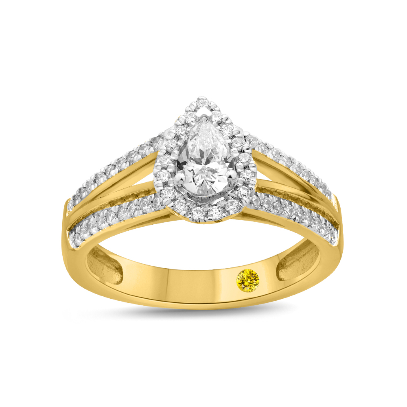Lab Created Pear Shaped Diamond Engagement Ring | Clara