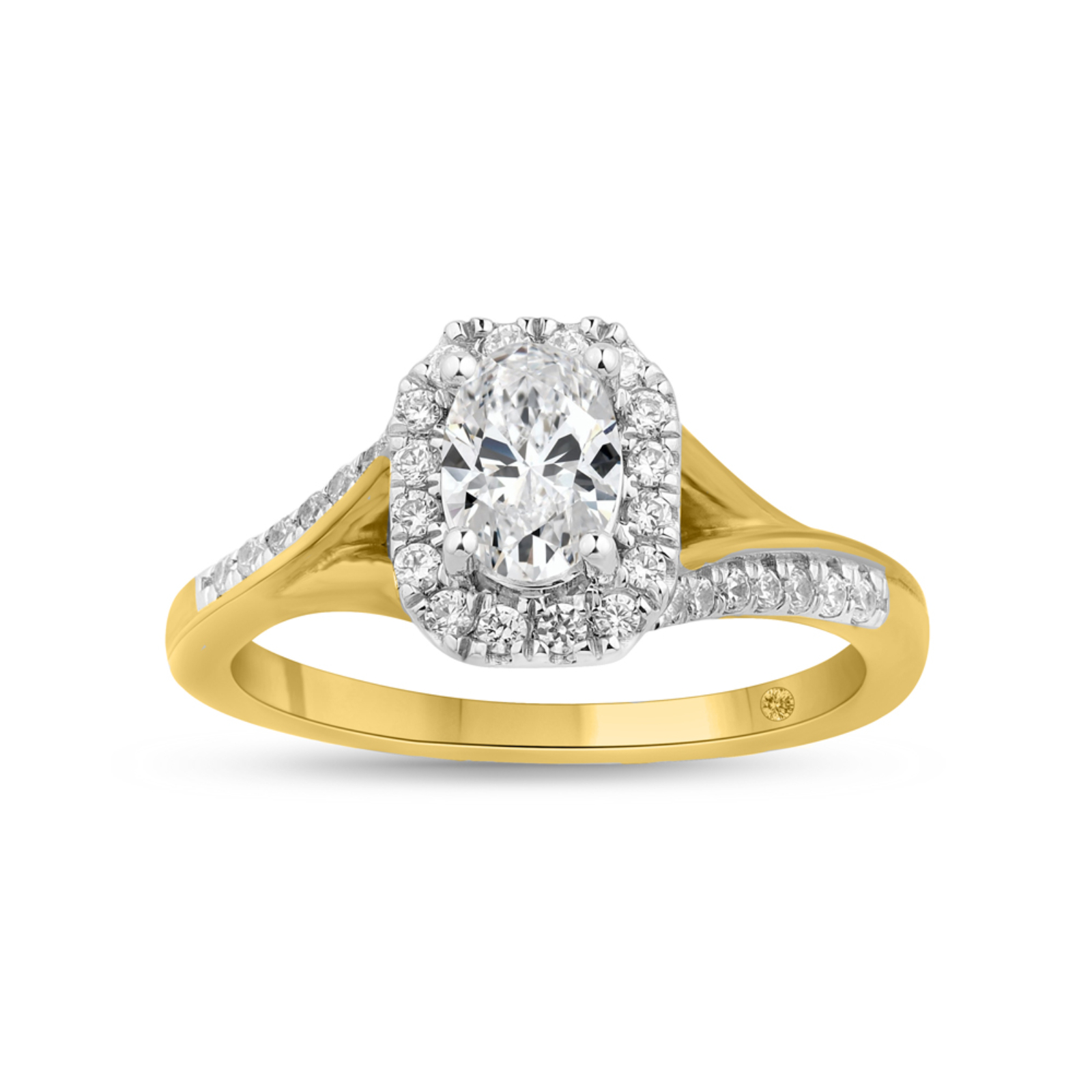 Lab Created Emerald Cut Shaped Halo Diamond Engagement Ring (60 | Atta