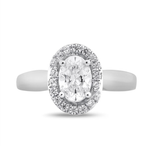 Lab Created Oval Diamond Engagement Halo Ring (1 1/4 ct. tw.) | Atha