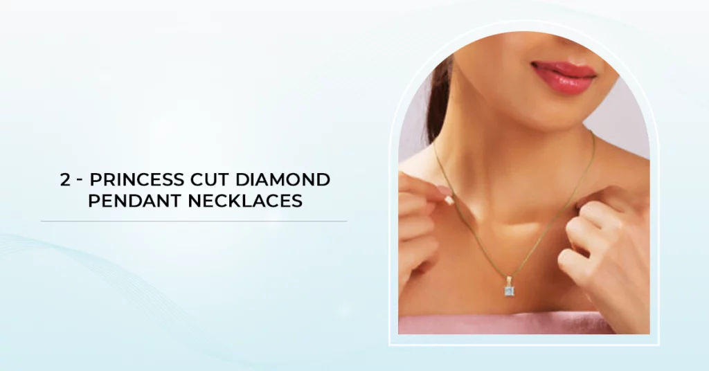 Princess Cut Diamond Pendant Necklaces