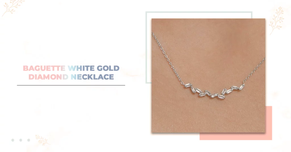 Baguette White Gold Diamond Necklace