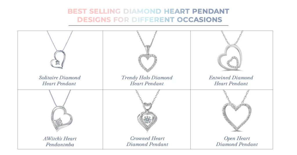 Best Selling Diamond Heart Pendant Designs for Different Occasions
