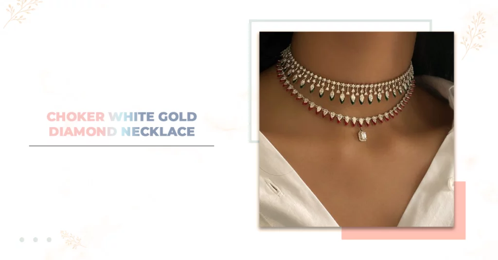 Choker White Gold Diamond Necklace