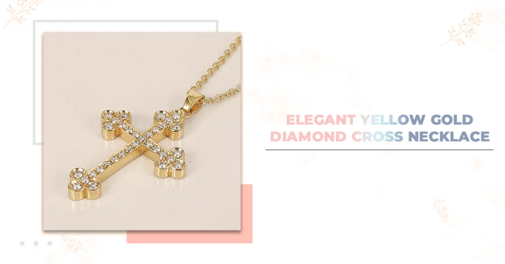 Elegant Yellow Gold Diamond Cross Necklace