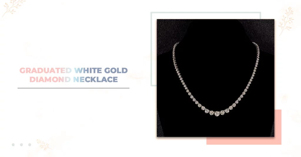 Graduated White Gold Diamond Necklace