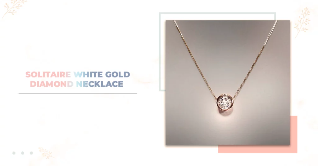 Solitaire White Gold Diamond Necklace
