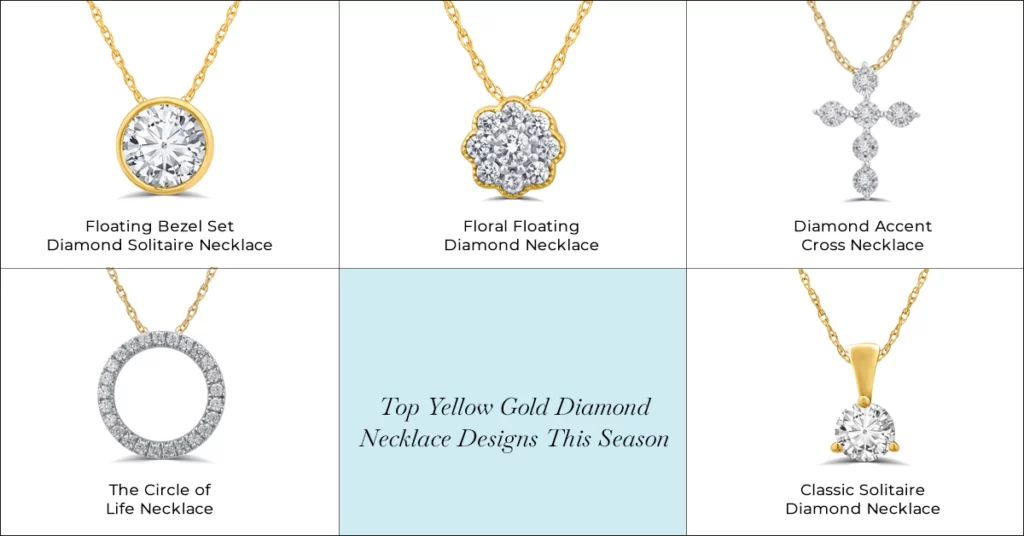 Top Yellow Gold Diamond Necklace Designs This Season