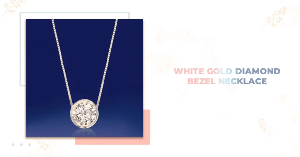White Gold Diamond Bezel Necklace