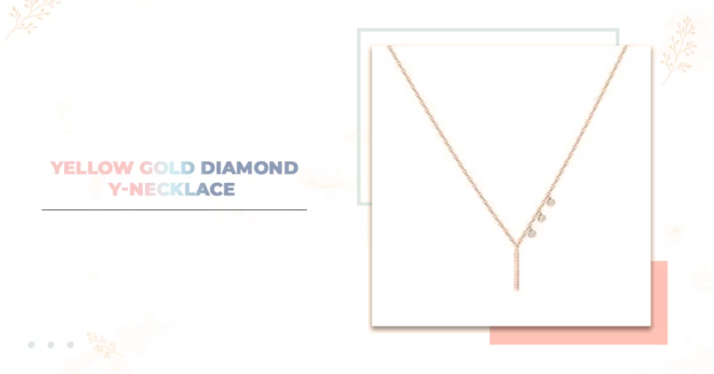 Yellow Gold Diamond Y Necklace