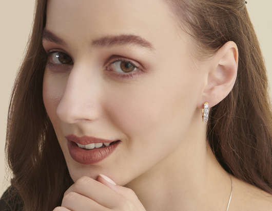 Lab Created J-Hoop Diamond Accent Earrings