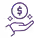 A purple line-art icon of a hand holding a coin with a dollar sign, representing La Joya's best price guarantee.