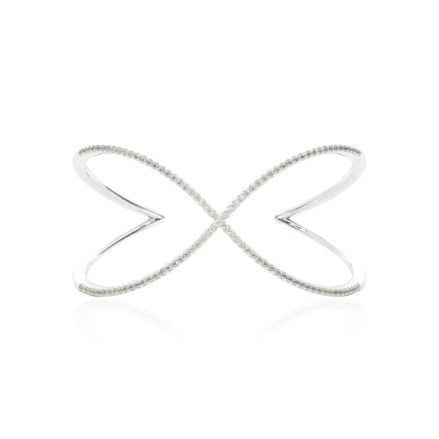 Crossover Lab Grown Diamond Bangle Bracelet | 14K White Gold 1 ct.tw. _1